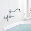 Sumerain Vintage Tub Faucet Filler Wall Mount Bathtub Faucet 3 Hole 8 Inches Center Chrome - 2 of 4