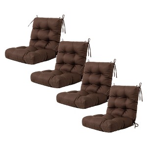 ARTPLAN Seat/Back Outdoor Chair Cushion,Set of 4 Patio Chair Cushion with Tie,Tufted Replacement for Patio Furniture,40x20x4 Inches,4 Count - 1 of 4