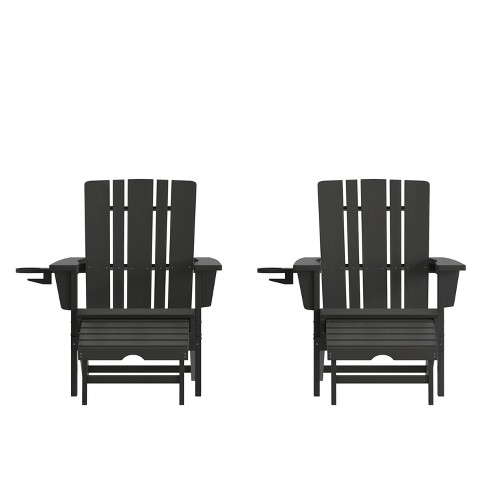 Flash Furniture Halifax HDPE Adirondack Chair with Cup Holder and Pull Out Ottoman, All-Weather HDPE Indoor/Outdoor Lounge Chair - image 1 of 4