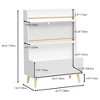 Sevobal Decorative Bookshelf Kids Bookshelf, Book And Magazine Rack, Book Organizer, Toy Storage Cabinet Organizer, White, 26.77"*12.6"*36.61" - 3 of 4