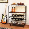Tangkula 16 Bottle Wine Rack w/ Glass Holders Metal Frame Storage Shelf for Kitchen - 4 of 4