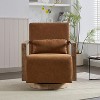 Hrinhom Swivel Armchair,Modern Faux Leather Upholstered Accent Chair with Wood Armrests - 4 of 4
