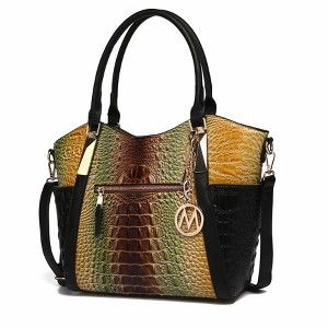MKF Collection Janise Tote Bag with Croc Embossed Ombre Design and Gold Tone Hardware by Mia K - 1 of 4