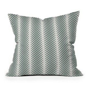 18"x18" Deny Designs Color Poems Palm Leaf Outdoor Throw Pillow: UV & Mildew Resistant, Abstract Design - 1 of 4