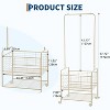 Metal Laundry Cart with Hanging Rack & Storage Shelves, Space Saving Rolling Hamper with Wheels for Clothes, Towels and Toys, for Apartment, Bathroom - 3 of 4
