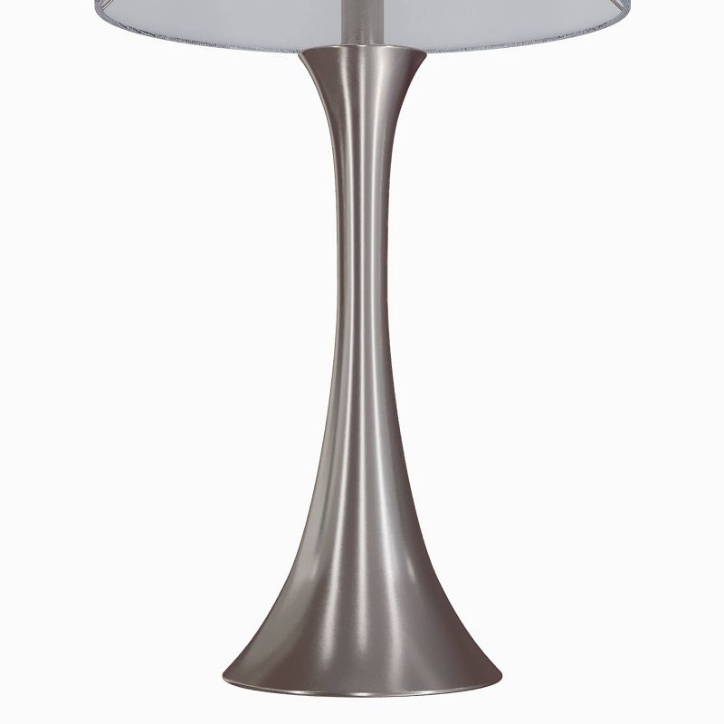 LumiSource (Set of 2) Lenuxe 24&#34; Contemporary Table Lamps Brushed Nickel and Gray Sparkly Shade from Grandview Gallery, 5 of 10