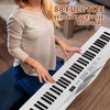 SKONYON 88 Key Digital Piano Keyboard with Stand Full-Size Semi-Weighted Electric Piano, White - 3 of 4