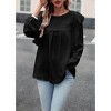Womens Casual Long Sleeve Top Swiss Dot Autumn Winter Fashion Casual Tops Blouse - 3 of 4