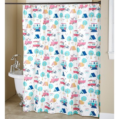 Lakeside Glamper Lifestyle Bathroom Shower Curtain - Glam Restroom Accent