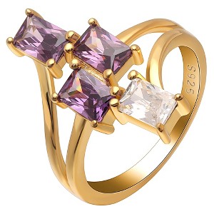 Tiana Statement Ring Purple Cz Gold Sterling Silver Womens Ginger Lyne Collection - 1 of 4