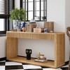 Lyngins Modern 2-Drawer Fluted Entryway Table with Storage, Wood Console Table, Minimalist Natural Wood Veneer Sofa Table for Hallway, Entryway - 2 of 4