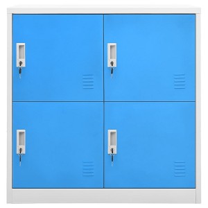 vidaXL Locker Cabinet Gray and blue Steel Medium Locker Cabinet - 1 of 4