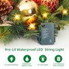 coucheta Christmas Wreath with Lights, Xmas Garlands Decoration with Battery Operated Lights with Timer, Window Indoor Holiday Decor - 3 of 4