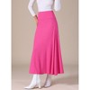 INSPIRE CHIC Women's High Waisted Solid Stretch Comfy Stylish Flowy Flare Casual Maxi Skirts - 2 of 4