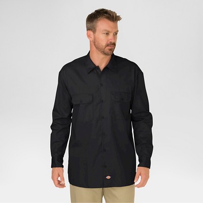 dickies long sleeve denim work shirt