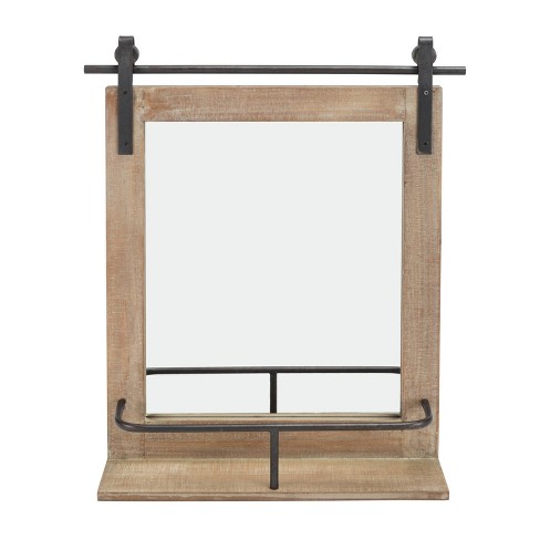 barn mirror hardware iron shelf wood danya mount vanity door industrial rustic target decor