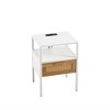 CAVINAS 15.75" Rattan Nightstand with Drawer, Modern End Table with Metal Legs, Beside Table with Open Space for Bedroom - 3 of 4