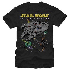 Men's Star Wars The Force Awakens Millennium Falcon and X-Wing T-Shirt - 1 of 4