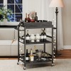 SUGIFT 3-Tier Kitchen Cart Rolling Bar Cart Microwave Stand with Lockable Wheels and Removable Wooden Box - 3 of 4
