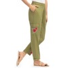 Collections Etc Embroidered Cargo Pocket Pants - 2 of 4