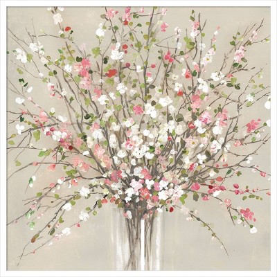 Amanti Art 33"x33" Peach Blossom Bouquet By Asia Jensen Wood Framed ...
