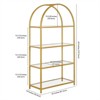 62 in. Arched Brass Finish Bookcase - Henn&Hart - 3 of 4