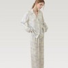 Anna-Kaci Lounge Women's Satin Floral Pajama Set with Button-Up Long Sleeve Top and Relaxed Fit Pants - 2 of 4
