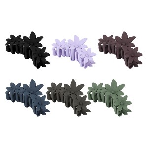 Unique Bargains Women's Elegant Floral Hair Clips 4.33"x2.36"x1.77" Multicolor 6 Pcs - 1 of 3