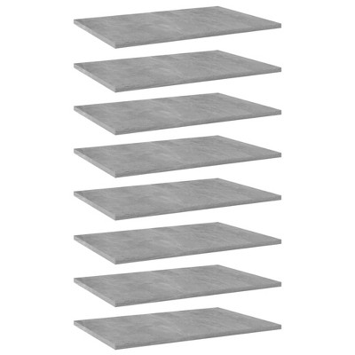 vidaXL Bookshelf Boards 8 pcs Concrete Gray 23.6 in.x15.7 in.x0.6 in. Engineered Wood