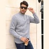 WhizMax Men's Casual Henley Pullover Sweater Slim Fit Knitted Thermal Fleece Polo Sweatshirt - 3 of 4