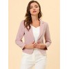 INSPIRE CHIC Women's Open Front Office Long Sleeve Lightweight Printed Floral Crop Suit Blazer - 3 of 4