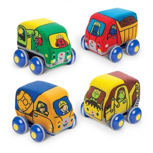 Melissa & Doug Pull-Back Construction Vehicles - Soft Baby Toy Play Set of 4 Vehicles - 1 of 4