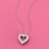 Ross-Simons 1.00 ct. t.w. Baguette and Round Diamond Open-Space Heart Pendant Necklace in Sterling Silver - 3 of 4