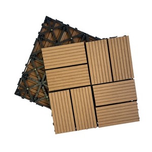 Gulches 20pcs Wood Deck Tiles , Composite Decking Resist Rust, Water, Weather, Indoor&Outdoor, DIY Interlocking Decking Tiles, Floor Tile,Durable - 1 of 4