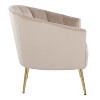 NicBex Velvet Accent Chair,Upholstered Living Room Chairs with Pleated Waves Backrest and Metal Legs,Modern Armchair,Club Chairs for Living Room - 3 of 4