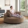 55'' Corduroy Chenille Swivel Sleeper Chair with Backrest Pillows for Living Room & Bedroom-Cuddlewood - 3 of 4