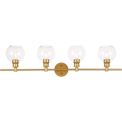 Elegant Lighting Collier 4 light Brass and Clear glass Wall sconce