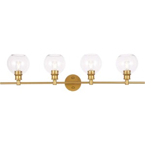 Elegant Lighting Collier 4 light Brass and Clear glass Wall sconce - 1 of 4