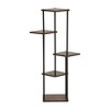 Homy Casa 5-Tier Plant Stand with Rustic Brown Shelves and Black Metal Frame, Corner Display Rack - 4 of 4