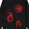 Game of Thrones Dragon Fire Egg Art Women's Black Long Sleeve Tee - 2 of 3