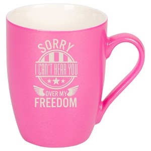 100 North United States of America 10 Ounce Pink Metallic Finish, Comfortably Fits Your Hands, New Bone China Coffee Tea Cup Mug, Sorry I Can't Hear - 1 of 1