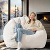 Itopfox Giant Bean Bag Chair with Memory Foam, Ergonomic Faux Fur Shell-Shaped Accent Chair for Gaming, Reading in Living Room, Bedroom, Beige - 4 of 4