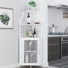 Whizmax Corner Wine Bar Cabinet with Detachable Wine Rack, Bar Cabinet with Glass Holder, Small Sideboard and Buffet Cabinet with Mesh Door - 2 of 4