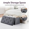 COMHOMA Folding Storage Ottoman Bench 30"/35"/43"/47" Foot Rest Bed Bench for Room, Gray - 3 of 4