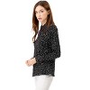 Allegra K Women's Printed Long Sleeve Piped Button Down Office Shirt - 4 of 4