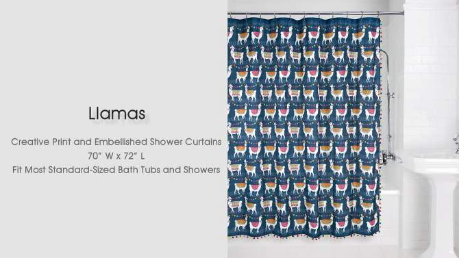 Llamas Shower Curtain - Allure Home Creation, 2 of 7, play video
