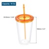 Unique Bargains Double Wall Acrylic Clear Straw Tumbler with Lid - 2 of 4