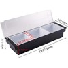Aoibox 3-Compartment Plastic Condiment Caddy with Lid for Catering Dips, Toppings, Taco, Ice Cream, Fruit & Salad Bar Garnish Organizer - 2 of 4