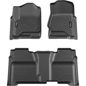 Floor Mat for 2014-2018 Chevy Silverado/GMC Sierra 1500 Crew Cab, 2015-2019 Silverado/Sierra 2500 HD/3500 HD Crew Cab, 1st & 2nd Row TPE Floor Liner - 1 of 4
