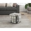 Square Pouf Multi-Color Jacquard Fabric Upholstery Modern Ottoman, Footstool, Non-Slip Floor Pouf, Bean Bag Chair, 1pc Sitting Pouf - 4 of 4